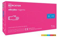 Ръкавици MERCATOR НИТРИЛ МАГЕНТА - M - 100бр