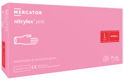 Ръкавици MERCATOR MEDICAL - НИТРИЛ - РОЗОВИ - L - 100бр
