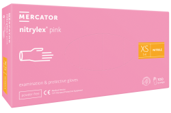Ръкавици MERCATOR НИТРИЛ РОЗОВ -XS - 100бр