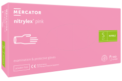 Ръкавици MERCATOR НИТРИЛ РОЗОВ -S - 100бр