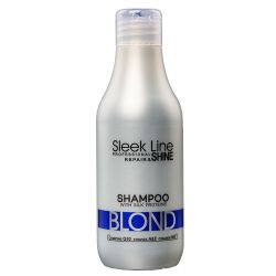 SLEEK LINE BLOND - МАТИРАЩ ШАМПОАН ЗА РУСИ, СИВИ И ИЗСВЕТЛЕНИ КОСИ С КОПРИНЕНИ ПРОТЕИНИ, КОЕНЗИМ Q10 И СЕРАМИДИ 300мл