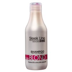 SLEEK LINE BLUSH BLOND - ШАМПОАН ЗА РУСИ, СИВИ, ИЗСВЕТЛЕНИ И ЧЕРВЕНИ КОСИ С КОПРИНЕНИ ПРОТЕИНИ, КОЕНЗИМ Q10 И СЕРАМИДИ 300мл