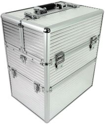 КОЗМЕТИЧЕН КУФАР XXL - СРЕБЪРЕН - 35x41x25 см