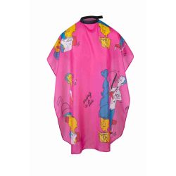 ДЕТСКА ПЕЛЕРИНА ЗА ПОДСТРИГВАНЕ С ТИК-ТАК КОПЧЕТА - JP076 - РОЗОВА