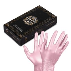 РОЗОВА ПЕРЛА НИТРИЛНИ РЪКАВИЦИ - BEAUTE LUXE PEARL - РАЗМЕР S - 50бр