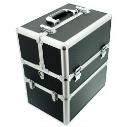 КОЗМЕТИЧЕН КУФАР XXL - РЕЛЕФ СРЕБЪРЕН  - 34x41x25 см