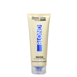 SLEEK LINE BLOND - МАТИРАЩА МАСКА ЗА РУСИ, СИВИ И ИЗСВЕТЛЕНИ КОСИ С КОПРИНЕНИ ПРОТЕИНИ, КОЕНЗИМ Q10 И СЕРАМИДИ 250мл
