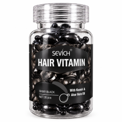 СЕРУМ ВИТАМИНИ ЗА ТЪМНА КОСА - SEVICH KERATIN & ALOE VERA OIL - 30 бр. КАПСУЛИ