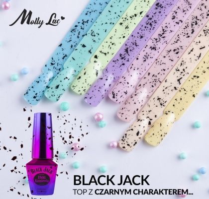 MOLLY LAC BLACK JACK - ТОП ЛАК ЗА ГЕЛ С ЧЕРНИ ЧАСТИЦИ - 10мл