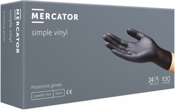 Ръкавици MERCATOR ВИНИЛ ЧЕРНИ - L - 100 бр