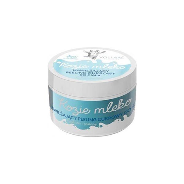 VOLLARE GOAT`S MILK - ОВЛАЖНЯВАЩ ЗАХАРЕН СКРАБ ЗА ТЯЛО С ПРОТЕИНИ КОЗЕ МЛЯКО И ХИАЛУРОН 225мл