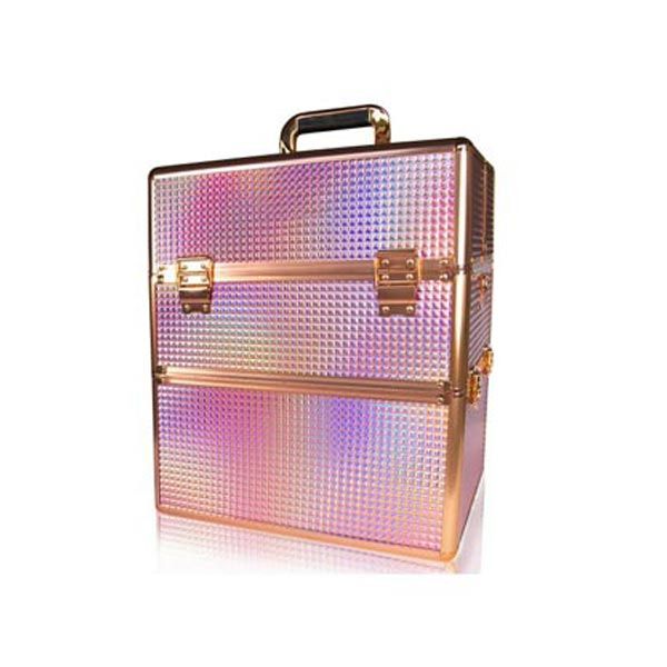 КОЗМЕТИЧЕН КУФАР XXL -  3D РОЗОВО ЗЛАТО K105-9 25x35x40 см