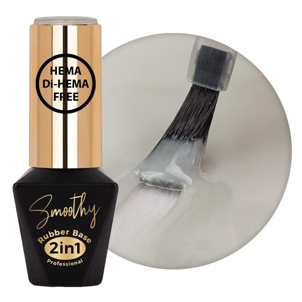 MOLLY LAC RUBBER BASE 2in1 - КАУЧУКОВА БАЗА ЗА ГЕЛ ЛАК №1 10мл