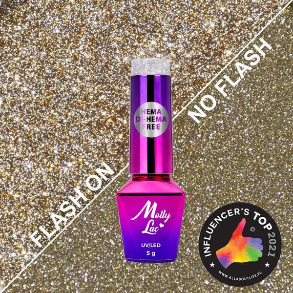 MOLLY LAC FLASHING LIGHTS - ГЕЛ ЛАК №611- HONEYWOOD - 5мл