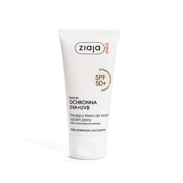 ZIAJA MED - ТОНИРАЩ КРЕМ ЗА НОРМАЛНА КОЖА И РАЗШИРЕНИ КАПИЛЯРИ С SPF50 Light tone 50мл