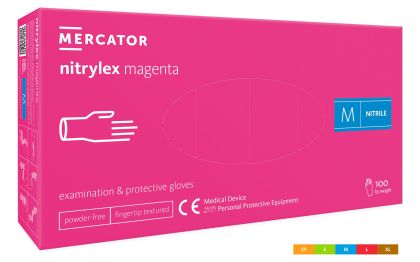 Ръкавици MERCATOR НИТРИЛ МАГЕНТА - M - 100бр