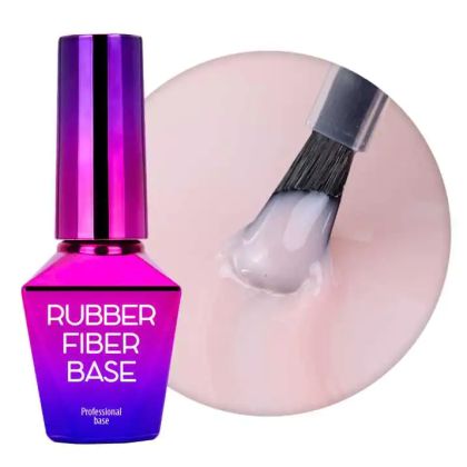 MOLLY LAC RUBBER FIBER BASE PINK GLAM - ВЪЗСТАНОВЯВАЩА БАЗА ЗА ГЕЛ ЛАК - 10мл