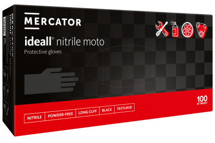 Ръкавици MERCATOR IDEAL NITRILE MOTO BLACK XL - 100бр