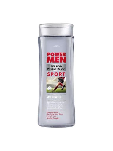 JOANNA POWER MEN SPORT ДУШ ГЕЛ 5в 1 ЗА ТЯЛО, КОСА, ЛИЦЕ, БРАДА 300мл