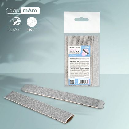 СМЕНЯЕМИ МЕКИ ПИЛИ STALEKS papmAm 12x2см ГРУБОСТ 180 - 30бр - DFC-20-180