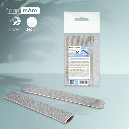 СМЕНЯЕМИ МЕКИ ПИЛИ STALEKS papmAm 12x2см ГРУБОСТ 240 - 30бр - DFC-20-240