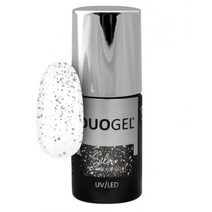 DUOGEL LED/UV ТОП ЛАК БЕЗ ЛЕПКАВ СЛОЙ - GLITTER SILVER - 6мл