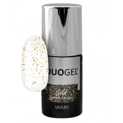 DUOGEL LED/UV ТОП ЛАК БЕЗ ЛЕПКАВ СЛОЙ - GLITTER GOLD - 6мл