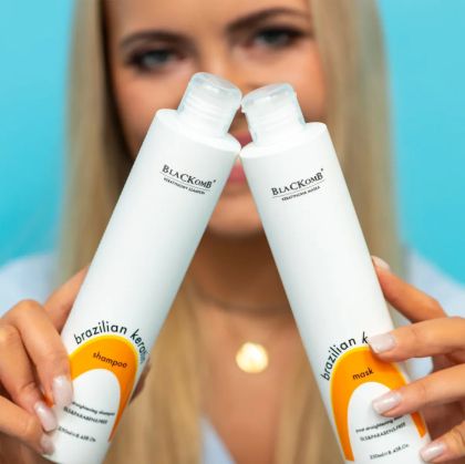 BLACKOMB BRAZILIAN KERATIN ШАМПОАН + МАСКА ЗА ИЗПРАВЯНЕ НА КОСАТА - 2х250мл