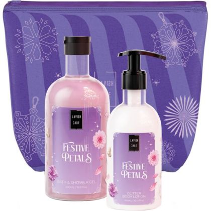 КОЛЕДЕН КОМПЛЕКТ - LAVISH CARE FESTIVE PETALS - МАЛИНА И КОКОС
