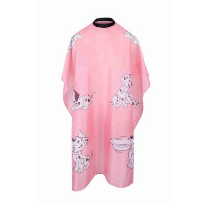 ДЕТСКА ПЕЛЕРИНА ЗА ПОДСТРИГВАНЕ С ТИК-ТАК КОПЧЕТА - JP074 - РОЗОВА