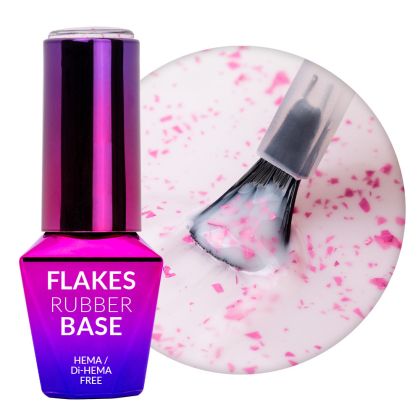 MOLLY NAILS FLAKES BASE - БАЗА С ЧАСТИЦИ ЗА ГЕЛ ЛАК MILK&PINK - 10мл