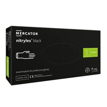 Ръкавици MERCATOR НИТРИЛ ЧЕРНИ - РАЗМЕР S - 100бр