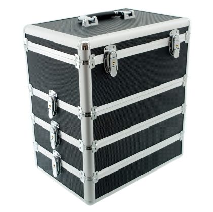 КОЗМЕТИЧЕН КУФАР XXL - 4 НИВА - BLACK 34x41x25 см