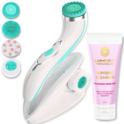 ЧЕТКА ЗА ЛИЦЕ 4 В 1 - LUMINEO PRO HOME SPA + ГЕЛ ЗА АКНЕИЧНА КОЖА - 100мл - ТЮРКОАЗ