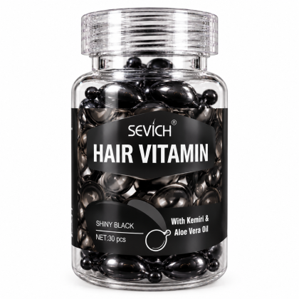СЕРУМ ВИТАМИНИ ЗА ТЪМНА КОСА - SEVICH KERATIN & ALOE VERA OIL - 30 бр. КАПСУЛИ