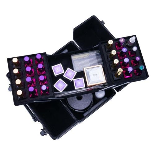 КОЗМЕТИЧЕН КУФАР M - 3D РОМБ ЧЕРЕН 30x20x20