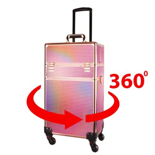 КОЗМЕТИЧЕН КУФАР XXXL 4в1 С КОЛЕЛЦА 3D ХАМЕЛЕОН 95x25x35см