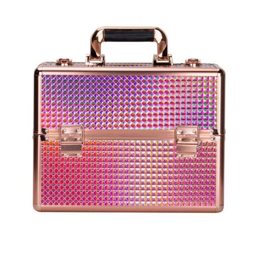 КОЗМЕТИЧЕН КУФАР XL - РЕЛЕФ РОЗОВО ЗЛАТО K105-9 33x25x25 см