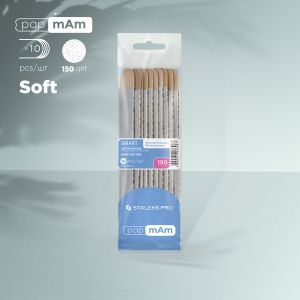 СМЕНЯЕМИ МЕКИ ПИЛИ С ОСНОВИ STALEKS papmAm 12x2см ГРУБОСТ 150 - 10бр - DWC-20-150