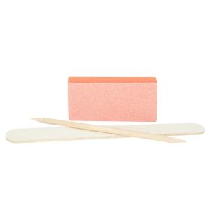 DUOGEL - BE SAFE - СЕТ ЗА НОКТИ - СЛИМ ПИЛА 100/180 / ПОЛИРАЩО БЛОКЧЕ / ДЪРВЕВН ИЗБУТВАЧ