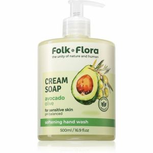 FOLK&FLORA ТЕЧЕН САПУН С АРОМАТ НА АВОКАДО И МАСЛИНА - 500мл