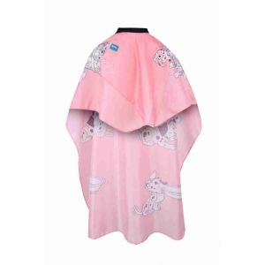 ДЕТСКА ПЕЛЕРИНА ЗА ПОДСТРИГВАНЕ С ТИК-ТАК КОПЧЕТА - JP074 - РОЗОВА