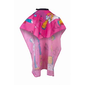 ДЕТСКА ПЕЛЕРИНА ЗА ПОДСТРИГВАНЕ С ТИК-ТАК КОПЧЕТА - JP076 - РОЗОВА