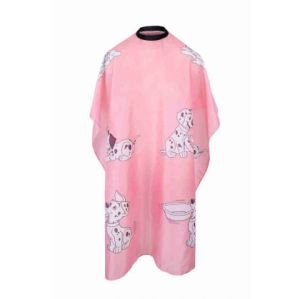 ДЕТСКА ПЕЛЕРИНА ЗА ПОДСТРИГВАНЕ С ПЛЪЗГАЧИ - РОЗОВА