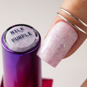 MOLLY NAILS FLAKES BASE - БАЗА С ЧАСТИЦИ ЗА ГЕЛ ЛАК MILK&PURPLE - 10мл