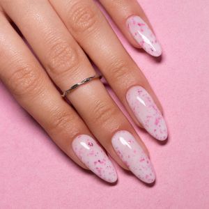 MOLLY NAILS FLAKES BASE - БАЗА С ЧАСТИЦИ ЗА ГЕЛ ЛАК MILK&PINK - 10мл