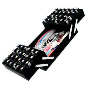 КОЗМЕТИЧЕН КУФАР XXL - 3D РОМБ - BLACK 41x24x34