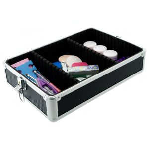 КОЗМЕТИЧЕН КУФАР XXL - 4 НИВА - BLACK 34x41x25 см