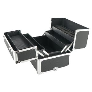 КОЗМЕТИЧЕН КУФАР XXL - РЕЛЕФ СРЕБЪРЕН  - 34x41x25 см