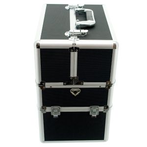 КОЗМЕТИЧЕН КУФАР XXL - РЕЛЕФ СРЕБЪРЕН  - 34x41x25 см